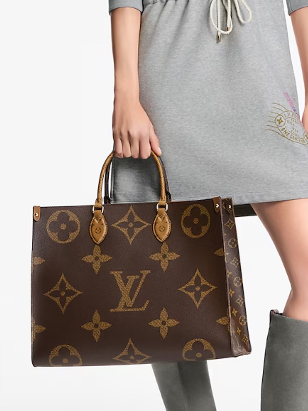 Louis Vuitton Brown Monogram Canvas Tote Bag used once Like New